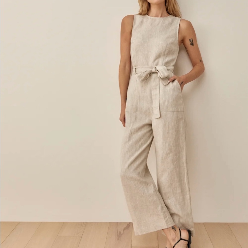 Reformation Cream Jumpsuit with Tailored Elegance